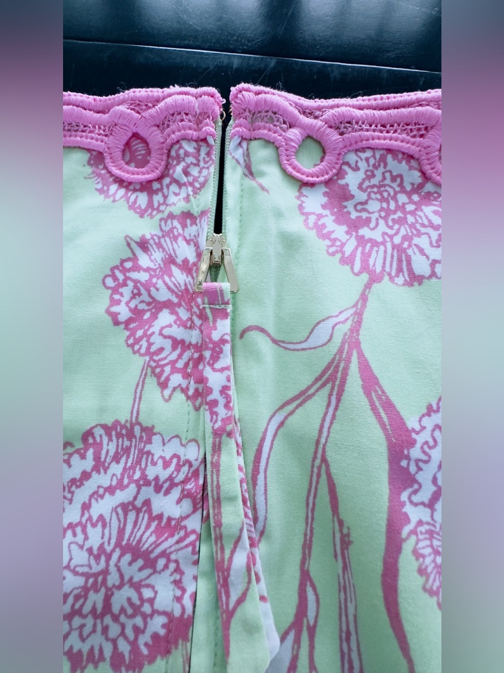 Lilly Pulitzer Elanie Skirted Shift Romper in Pistachio Macaron Alina. Size 12 - Picture 16 of 16
